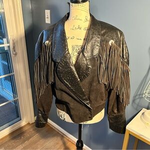 Outerwear by Phoenix 80s cropped fringe western leather jacket